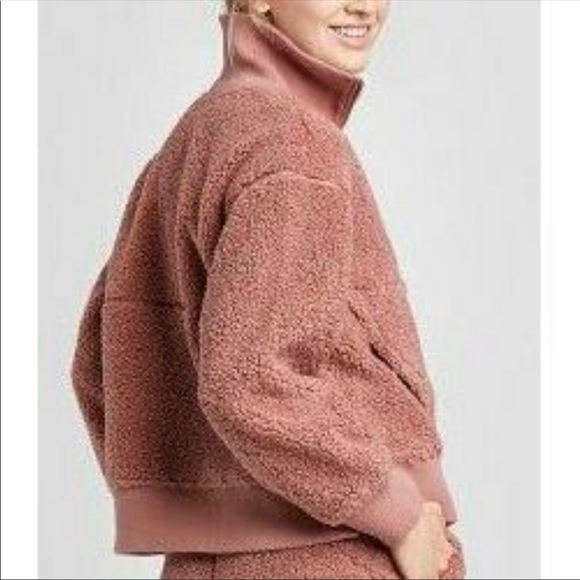 Joy Lab Women's Sherpa Fleece Pullover , Burlwood, Large - Picture 2 of 4